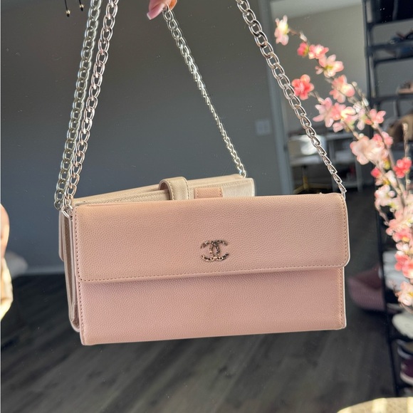 Authentic Chanel Pink Clutch/Wallet On Chain Bag - Picture 15 of 16